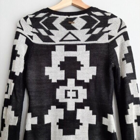 ELEMENT Sweater Dress Geo Aztec Pattern B&W Sz S - Picture 9 of 11